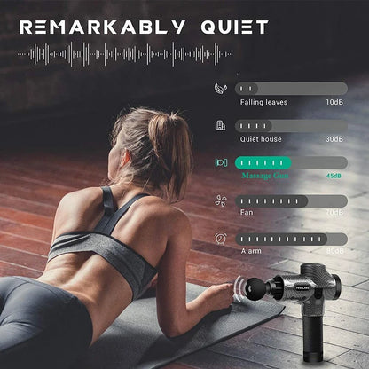 30-Speed Muscle Massage Gun | Deep Tissue Percussion Massager with 6 Heads, LCD Touchscreen & Quiet Motor | Pain Relief for Back, Neck, Legs
