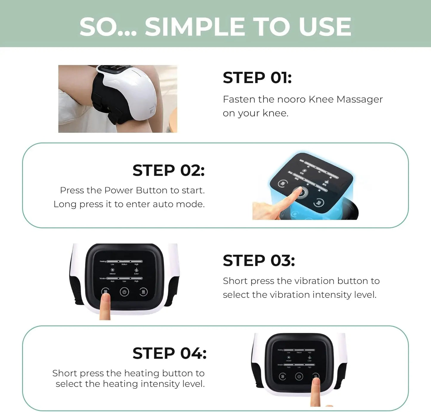 Heated Knee Massager with Vibration | 3 Heat & Massage Levels | LED Display | Cordless Rechargeable Knee Brace for Pain Relief & Joint Recovery