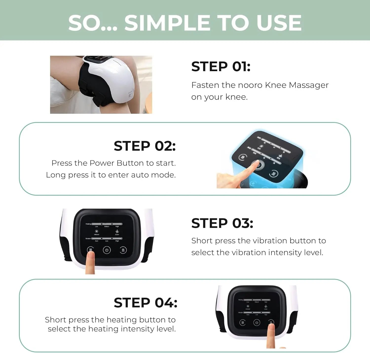 Heated Knee Massager with Vibration | 3 Heat & Massage Levels | LED Display | Cordless Rechargeable Knee Brace for Pain Relief & Joint Recovery