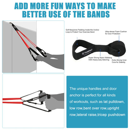 Heavy Duty Resistance Bands Set | 5 Levels 8–125 lbs | 100% Natural Latex Pull-Up Assist Bands for Strength Training, Mobility & Home Workouts