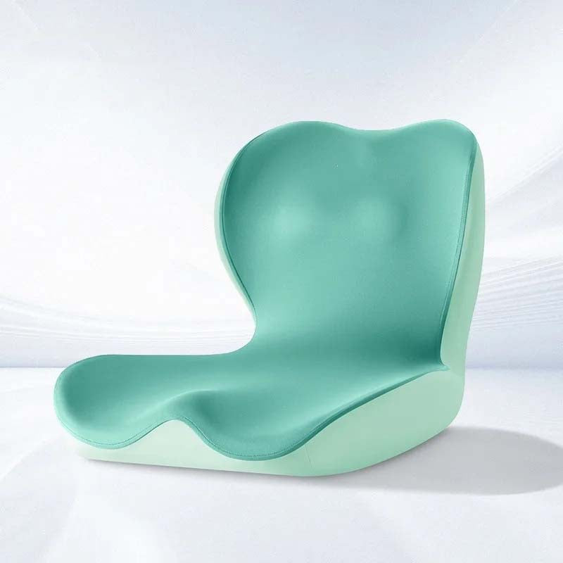Memory Foam Seat Cushion for Tailbone & Coccyx Pain Relief | Orthopedic L-Shape | Washable Breathable Cover | Office Chair & Car Green