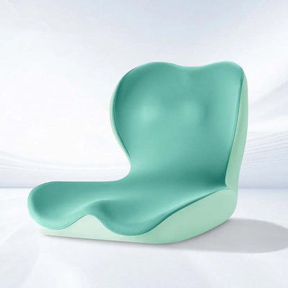 Memory Foam Seat Cushion for Tailbone & Coccyx Pain Relief | Orthopedic L-Shape | Washable Breathable Cover | Office Chair & Car Green
