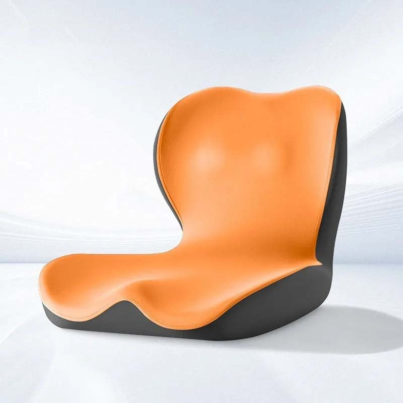 Memory Foam Seat Cushion for Tailbone & Coccyx Pain Relief | Orthopedic L-Shape | Washable Breathable Cover | Office Chair & Car Orange