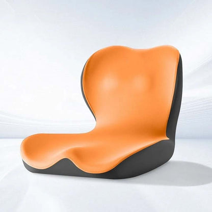 Memory Foam Seat Cushion for Tailbone & Coccyx Pain Relief | Orthopedic L-Shape | Washable Breathable Cover | Office Chair & Car Orange