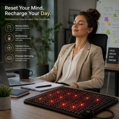 PEMF Infrared Therapy Mat | Red Light, Amethyst, Tourmaline & Jade Heating Cushion