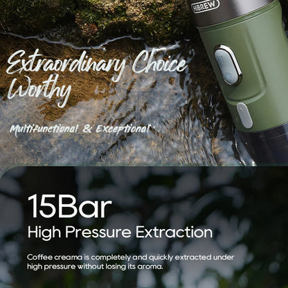 Portable Espresso Machine | Wireless 15-Bar Coffee Maker | For Nespresso, Dolce Gusto & Ground Coffee – Hot & Cold Brew Anywhere