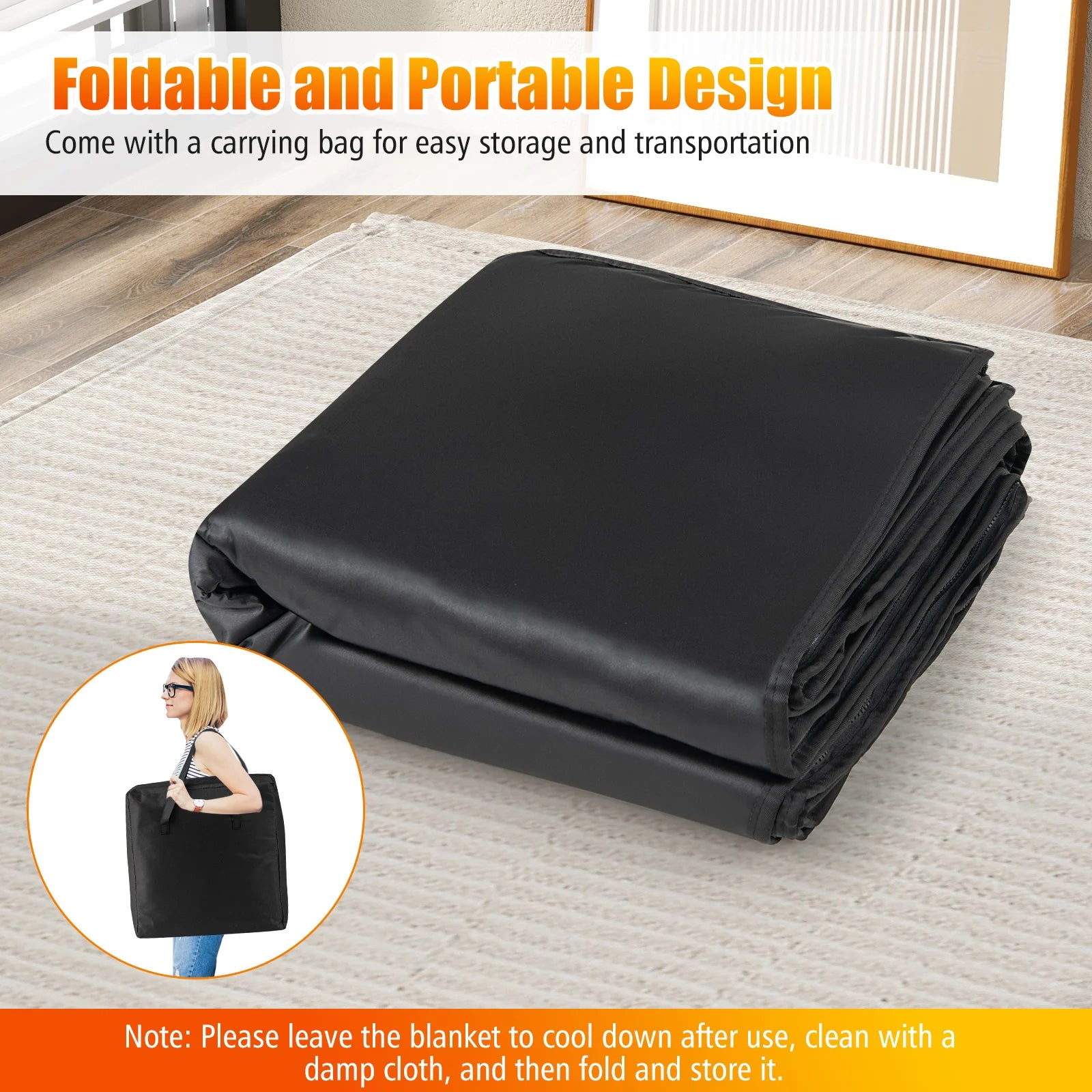 Portable Infrared Sauna Blanket | Foldable Full Body Sauna with Armholes | 6 Temperature Settings | Timer Control | Home Wellness & Travel Use