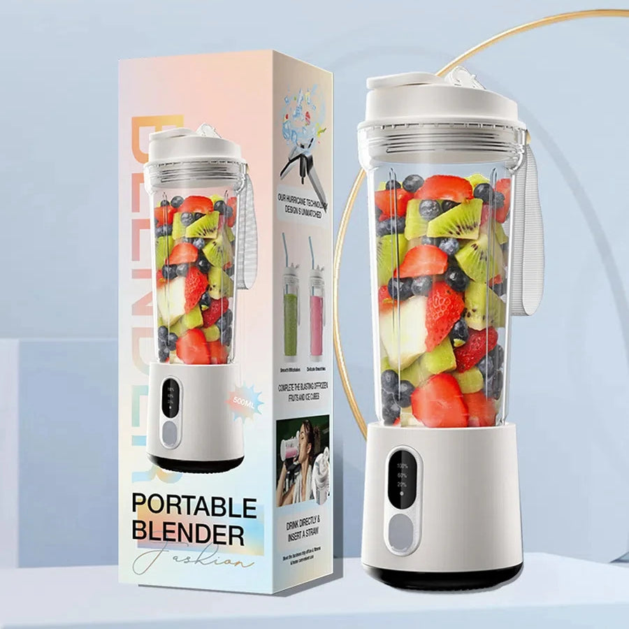Portable Juicer Blender | 180W USB Rechargeable Smoothie Cup with 4000mAh Battery & 4 Blades – Personal Juice Blender for Travel & Outdoor Use