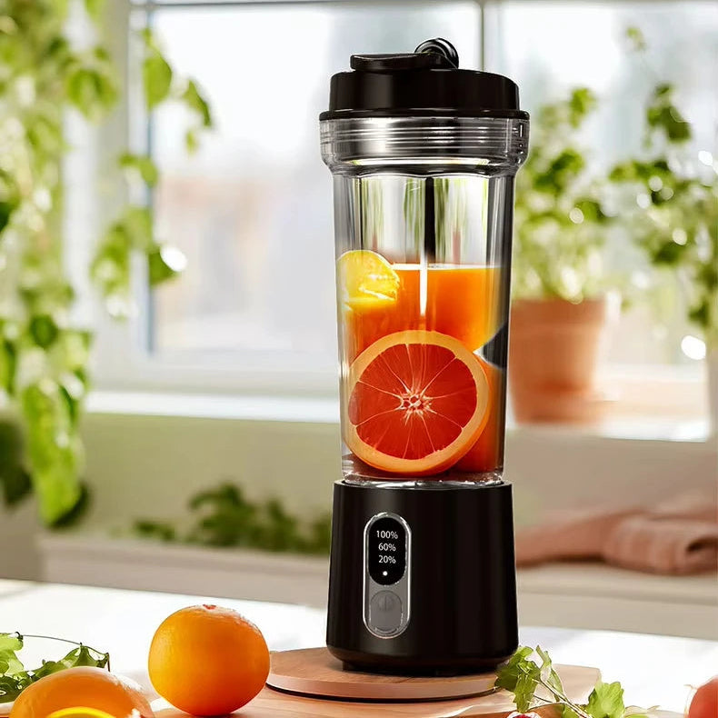 Portable Juicer Blender | 180W USB Rechargeable Smoothie Cup with 4000mAh Battery & 4 Blades – Personal Juice Blender for Travel & Outdoor Use