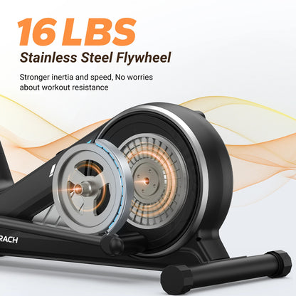 Quiet Elliptical Machine | 15.5″ Stride | 16-Level Resistance | App Sync with MERACH & Kinomap