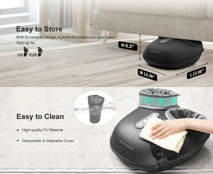 Reflexology Foot Massager with Heat | Shiatsu Deep Kneading Roller | Pain Relief & Muscle Relaxation for Home & Office Use