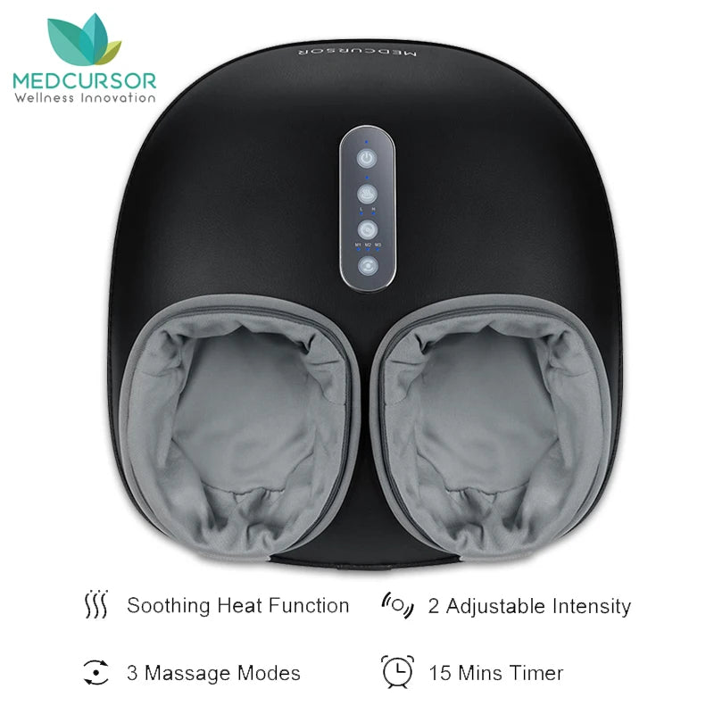 Reflexology Foot Massager with Heat | Shiatsu Deep Kneading Roller | Pain Relief & Muscle Relaxation for Home & Office Use