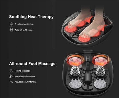 Reflexology Foot Massager with Heat | Shiatsu Deep Kneading Roller | Pain Relief & Muscle Relaxation for Home & Office Use