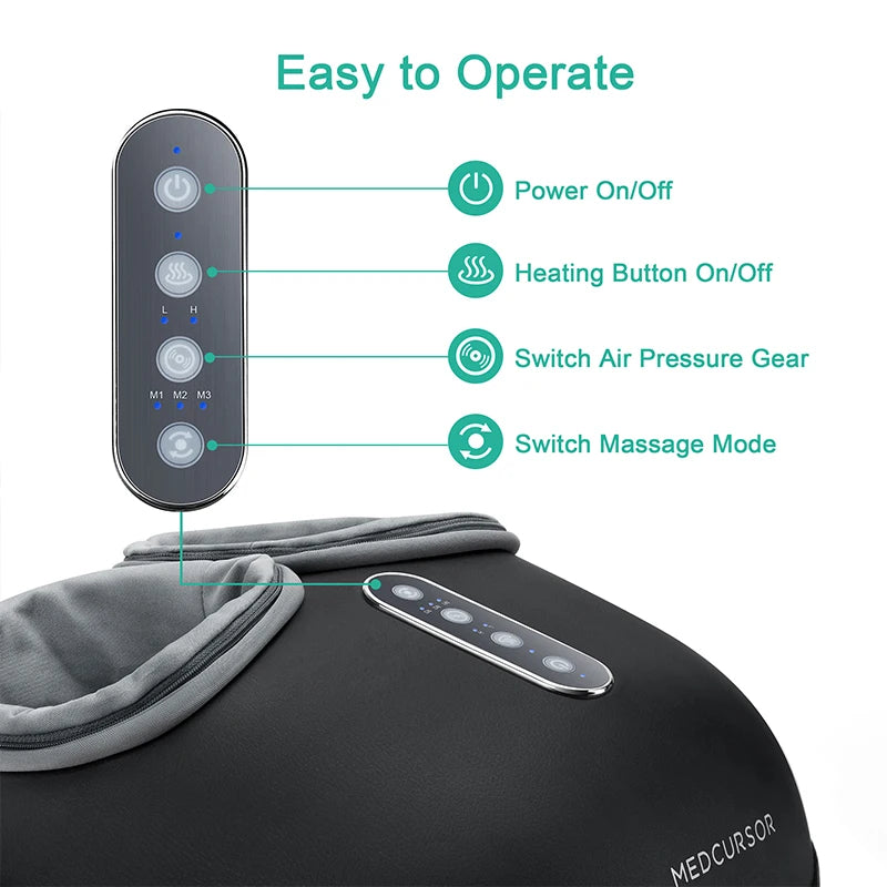 Reflexology Foot Massager with Heat | Shiatsu Deep Kneading Roller | Pain Relief & Muscle Relaxation for Home & Office Use