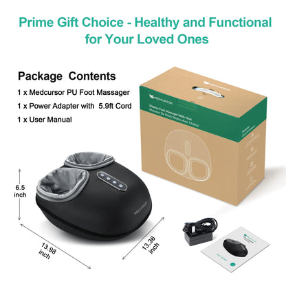 Reflexology Foot Massager with Heat | Shiatsu Deep Kneading Roller | Pain Relief & Muscle Relaxation for Home & Office Use