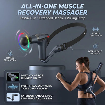 Deep Tissue Massage Gun with Long Handle for Full Body