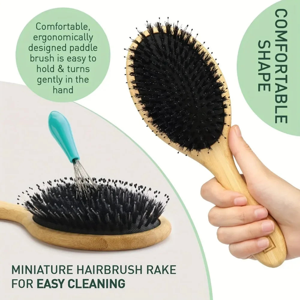 Natural Boar Bristle Hair Brush - vitaAsana