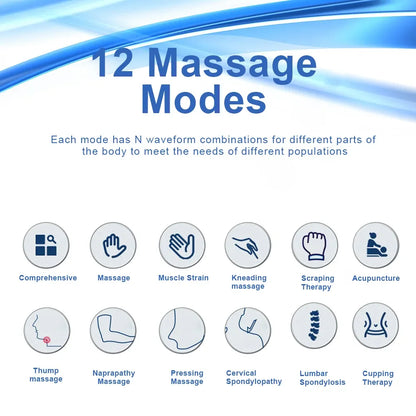 Electric TENS & EMS Massager – 12-Mode Pain-Relief Unit, 30 Intensity Levels, Dual-Channel, USB-C Rechargeable LCD Device