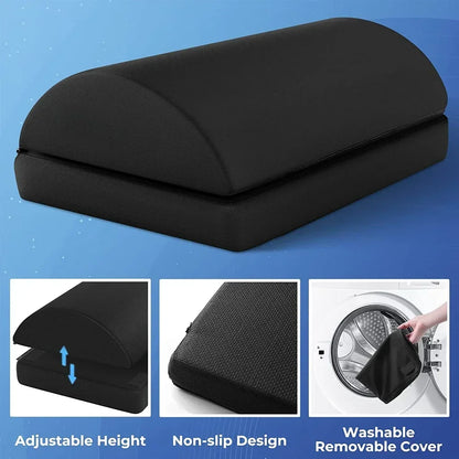 Ergonomic Memory Foam Foot Rest | Adjustable Under Desk Foot Stool for Posture & Comfort