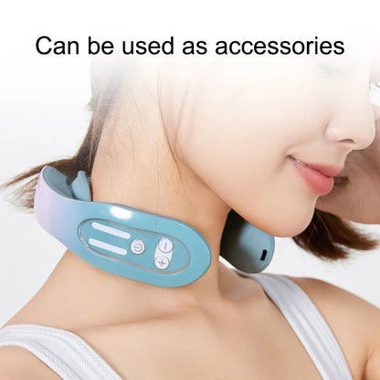 Wireless EMS Neck Massager with Heat | 12 Strength Levels, U-Shaped Design, Rechargeable | Portable Pain Relief for Neck & Shoulder Tension