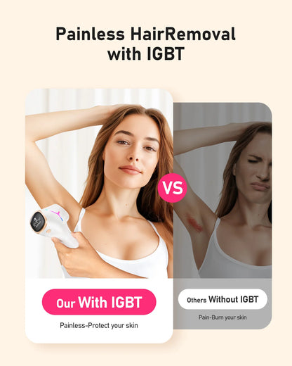 AI06 IPL Hair Removal Device | 999,999 Flashes, 9 Energy Levels, Auto & Manual Modes | Painless Long-Term Laser Hair Removal at Home