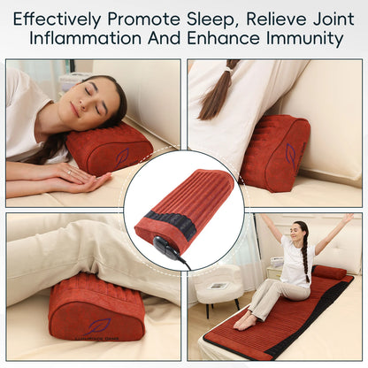PEMF Infrared Therapy Pillow Mat | Amethyst, Jade, Negative Ion Heated Neck Cushion