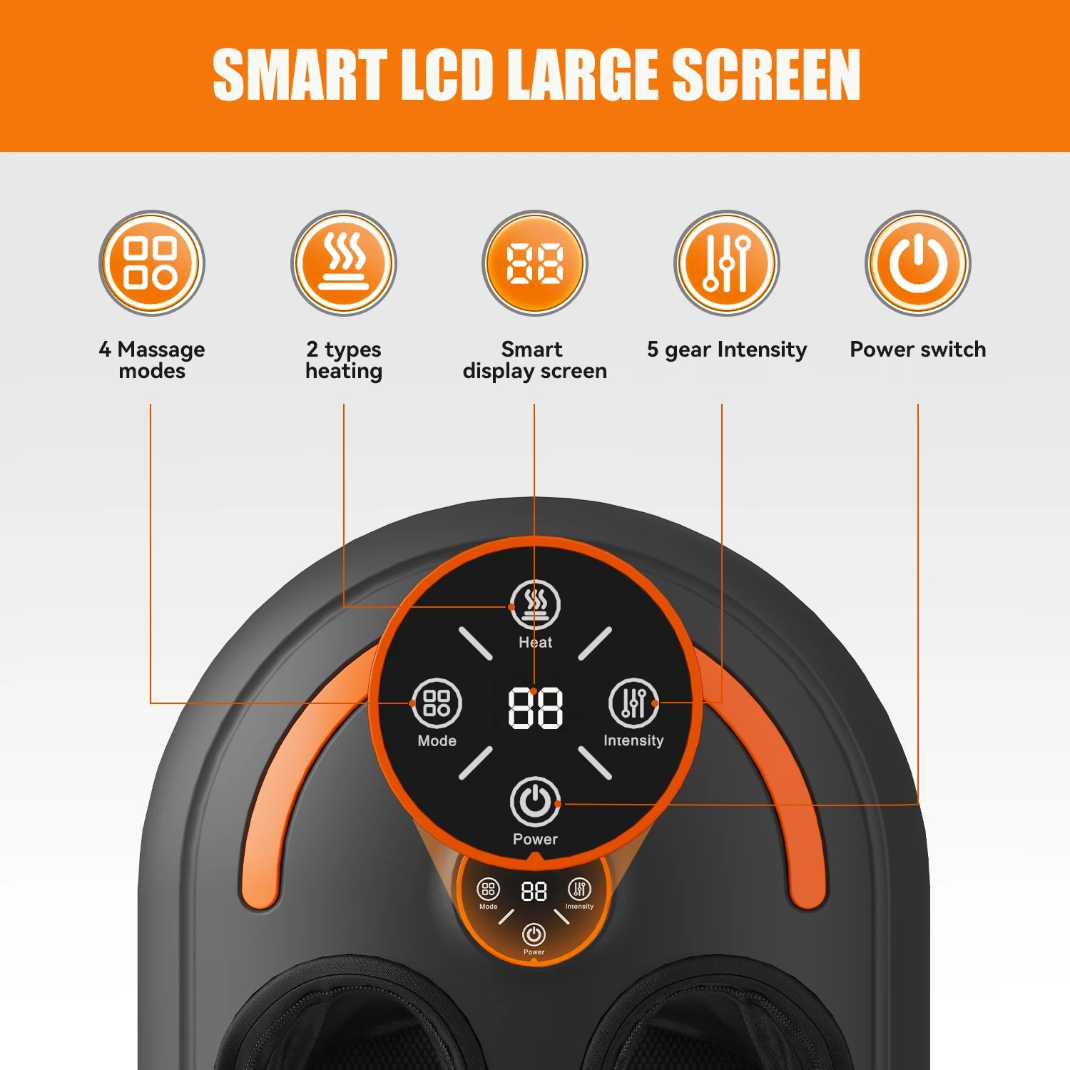 Foot Pain Recovery System | Shiatsu Foot Massager with Heat | Air Compression Foot Massage Machine with LCD & Remote