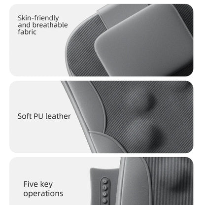 Full-Body Massage Seat | Dual-Rail Back Massage, Heat Therapy, Vibration & Home/Car Use