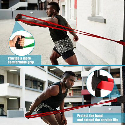 Pull Up Bands Set | 5-Level Resistance Band Kit with Handles, Door Anchor & Carry Bag | Strength, Mobility & Full-Body Home Workout