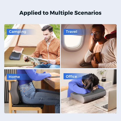 Ergonomic Inflatable Travel Pillow With Dual Neck Support