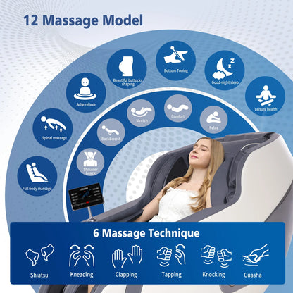 4D AI Voice-Control Massage Chair | 57" SL Track, 12 Programs, Touchscreen, Graphene Heating & Body Scan Customization