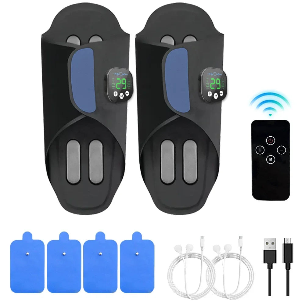 EMS Foot Massager Slippers with Remote Control | Electric Foot Stimulation Shoes, 10 Modes, 29 Intensity Levels, Muscle Relaxation Device