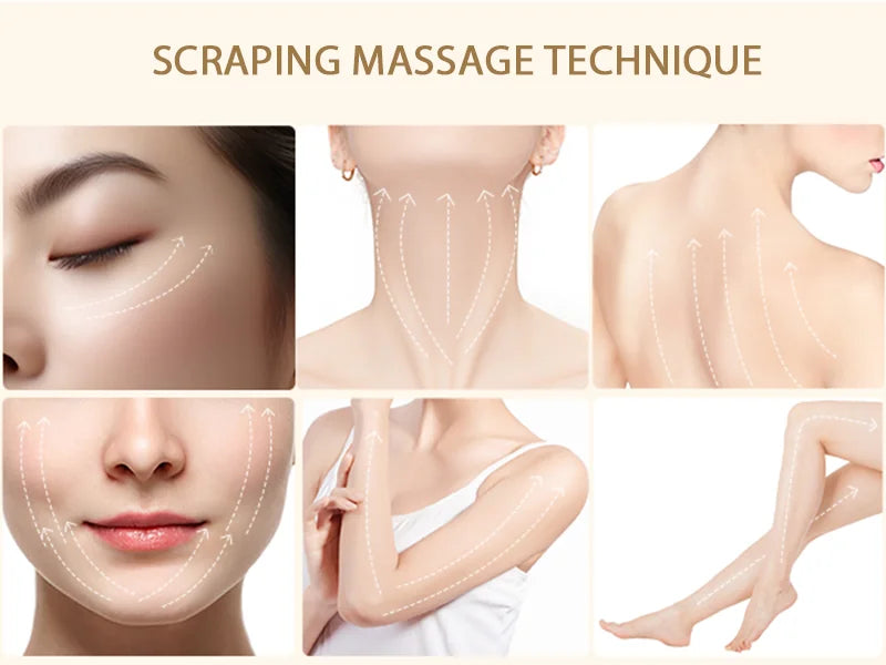 Electric Gua Sha Massager with 3-Colour LED, EMS Microcurrent & Hot/Cold Therapy – Portable Face-Lifting Tool