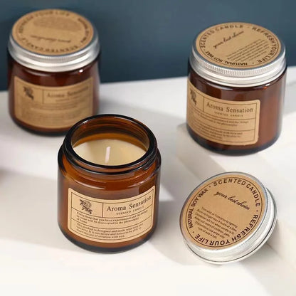 Smokeless Aromatherapy Soy Candle | Clean-Burning Essential Oil Candle | Natural Relaxation Scented Candle | Eco-Friendly Gift by vitaAsana