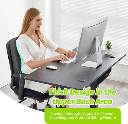 Ergonomic Lumbar Support Pillow | Memory Foam Back Cushion for Office Chair & Posture Support