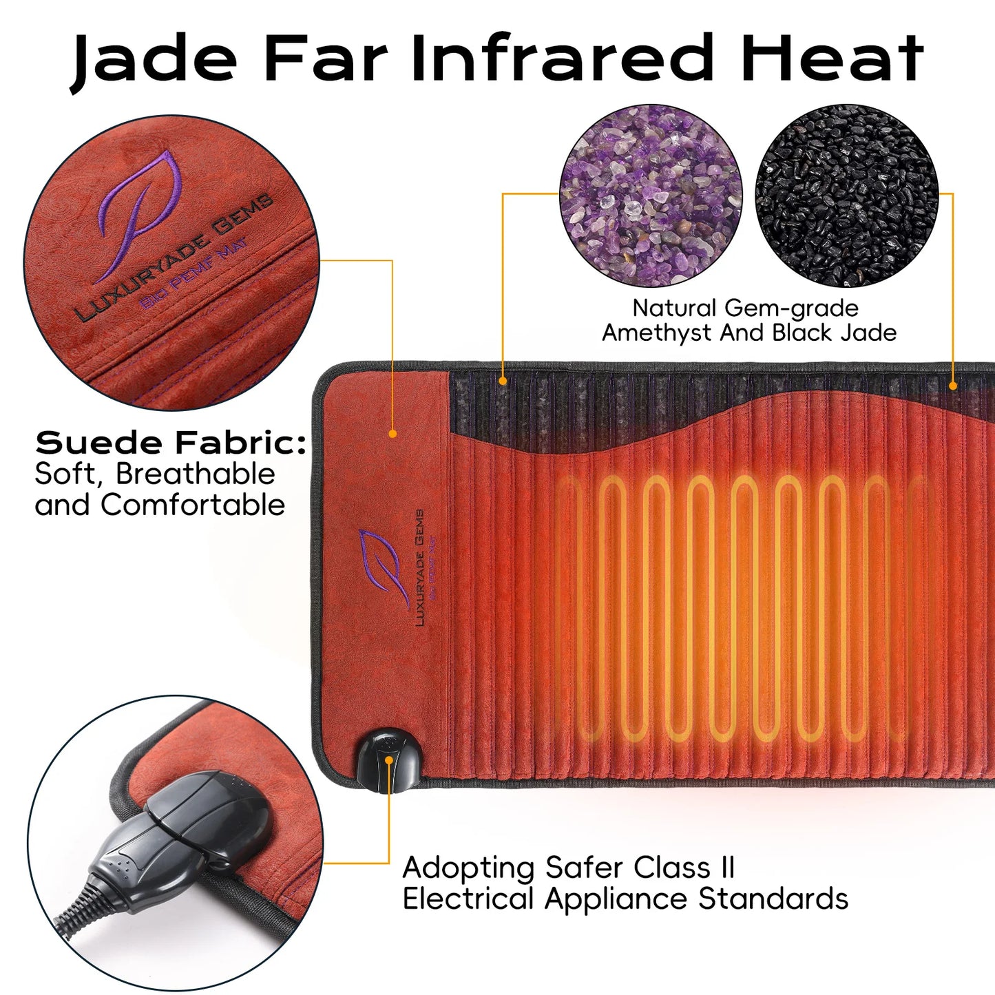 PEMF Infrared Therapy Mat | Amethyst, Jade, Tourmaline Heated Crystal Mattress
