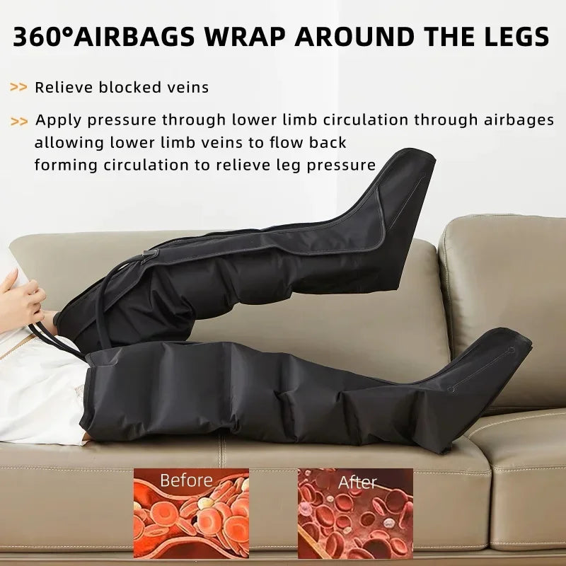 Air Compression Leg Massager | Foot and Calf Massager Boots | Leg Massage Device with Adjustable Pressure