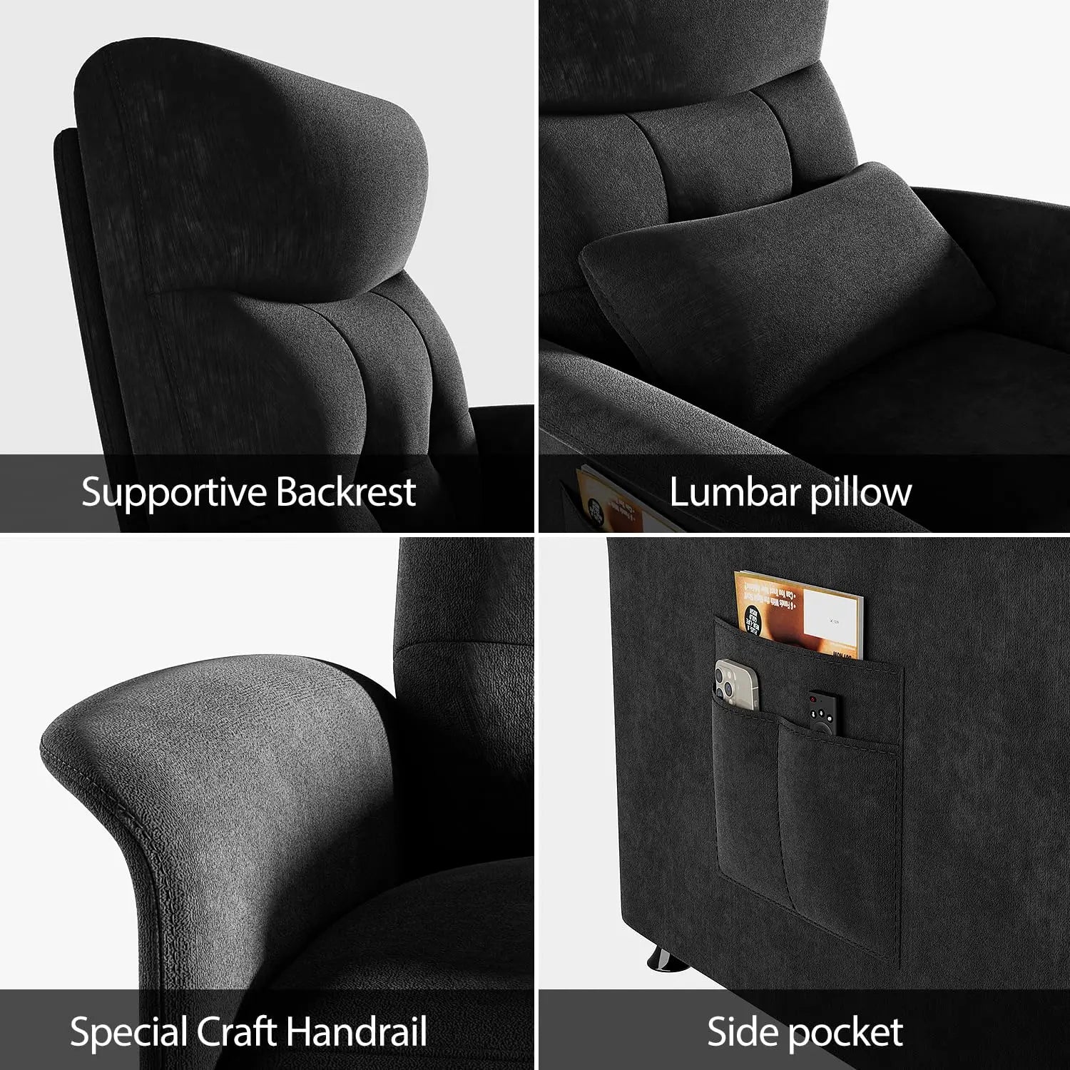 Power Massage Recliner Chair with Heat and Electric Tilt