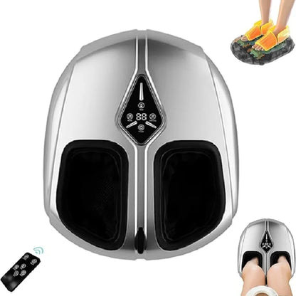 Shiatsu Foot Massager with Heat & Compression | Deep Kneading Foot & Calf Massager Machine, Airbag Pressure, Circulation Support