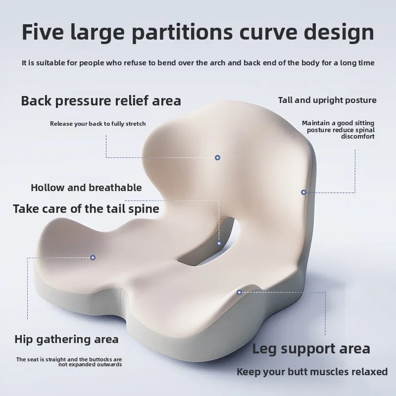 Seat Cushion with Back Support | Memory Foam Office Chair Cushion for Long Sitting | Ergonomic Seat and Lumbar Support