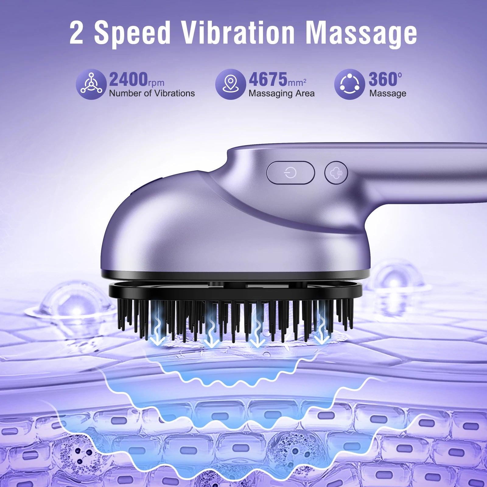 Electric Scalp Massager Brush | Essential Oil Atomizer, Vibration Head Massager, Cordless & Rechargeable, Anti-Frizz Hair Care