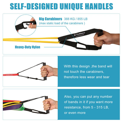 Pull Up Bands Set | 5-Level Resistance Band Kit with Handles, Door Anchor & Carry Bag | Strength, Mobility & Full-Body Home Workout