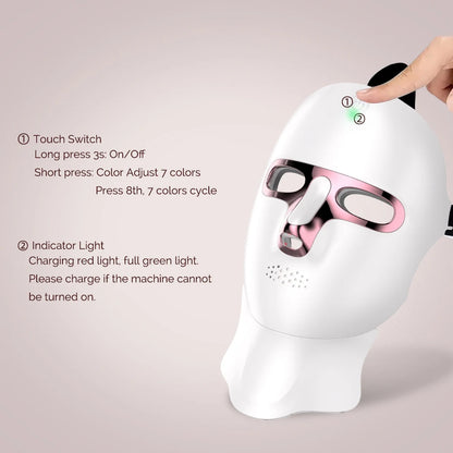 Wireless 7-Color LED Face & Neck Mask – Skin Care Device