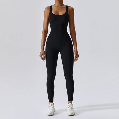 Yoga Jumpsuit for Women | Seamless One Piece Workout Bodysuit with Quick-Dry Stretch Compression Fit