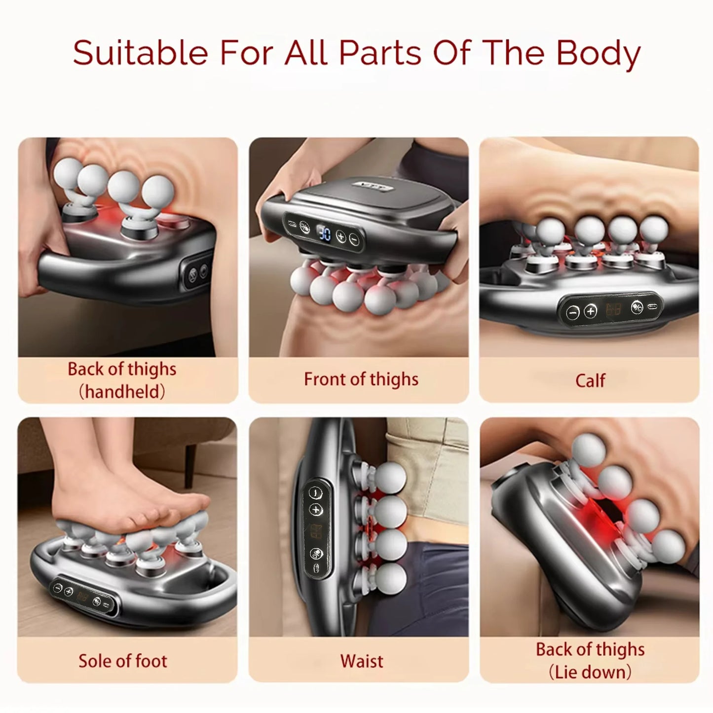 16-Head Deep Tissue Massager | Full Body Fascia Gun, 30 Speed Levels, Muscle Recovery Device