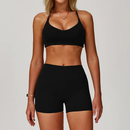 Seamless Yoga Set for Women | Long Sleeve Sports Bra and Leggings Workout Set with Breathable Stretch Fabric