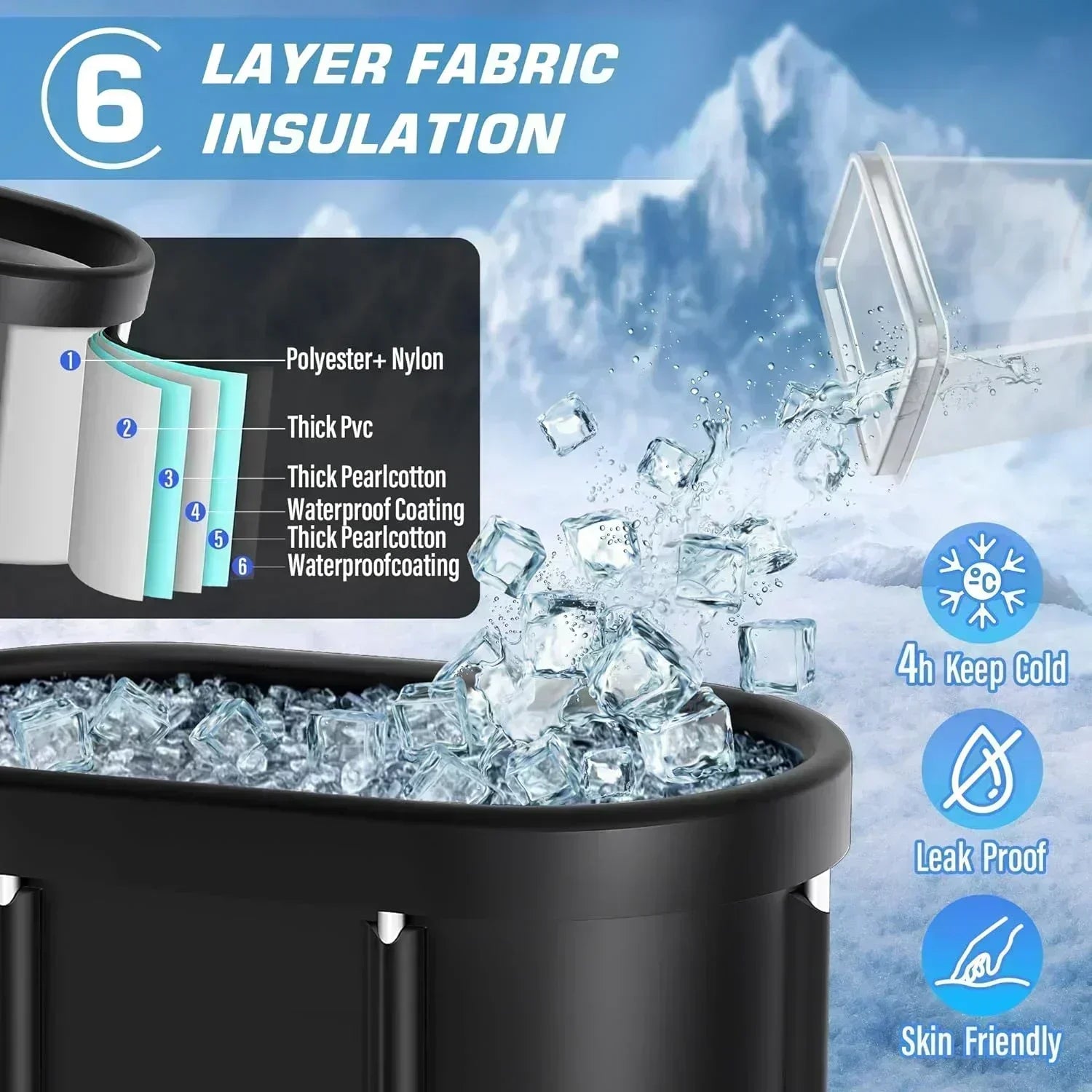 Foldable Ice Bath Tub for Adults – Portable Cold Plunge