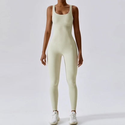 Yoga Jumpsuit for Women | Seamless One Piece Workout Bodysuit with Quick-Dry Stretch Compression Fit
