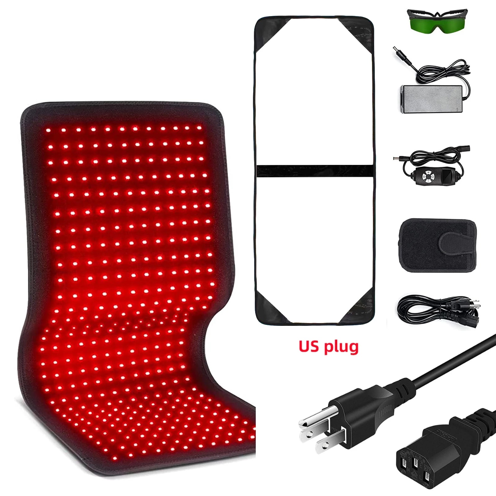 Red Light Therapy Belt | 660nm & 850nm Infrared Wrap for Pain Relief, Slimming, Muscle Recovery | LED Pad for Back, Waist, Legs