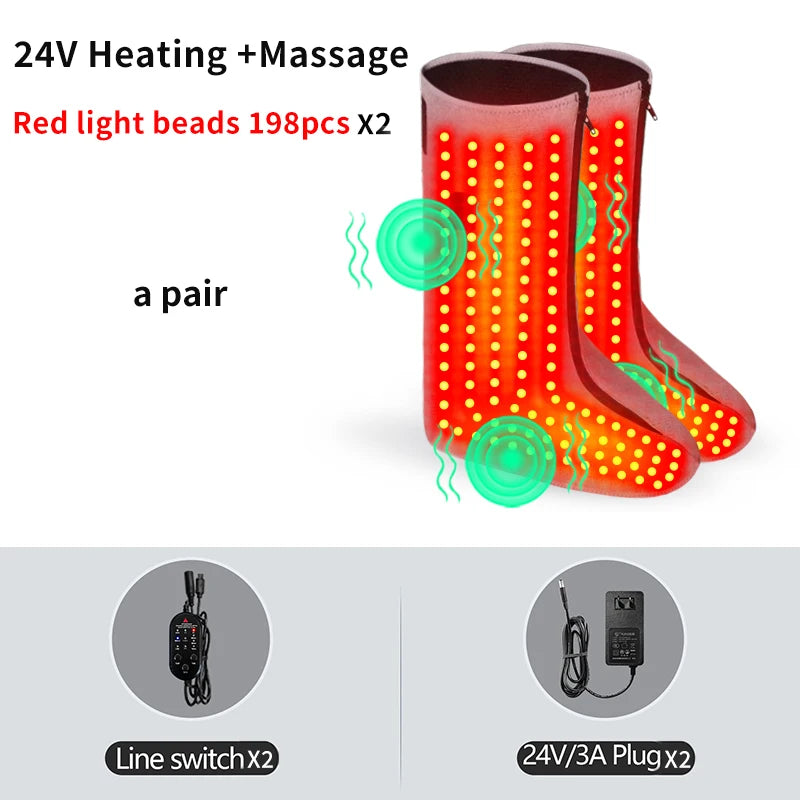 Red Light Therapy Boots | Heated Infrared Foot Wrap with Vibration for Daily Foot Recovery